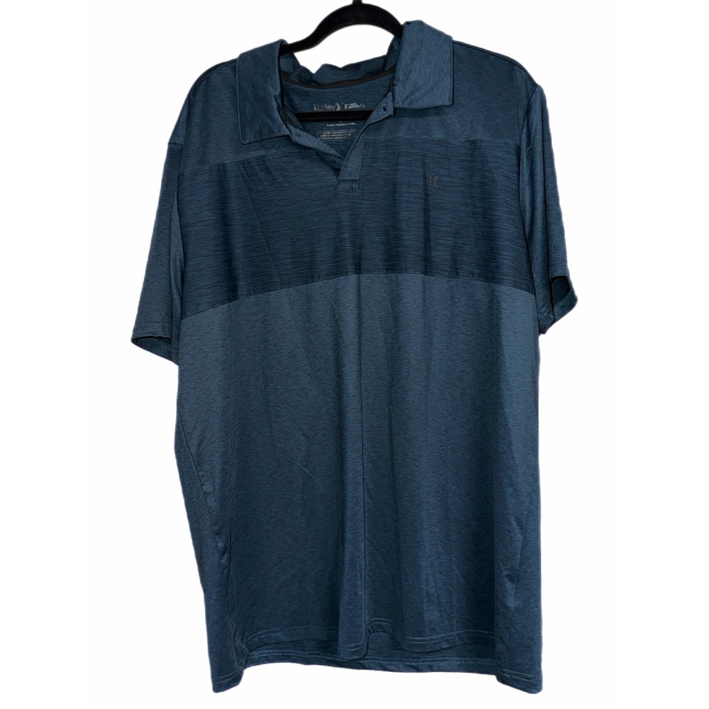 Hurley Buckle Mens XL Blue Space Dye Performance Polo Shirt Stretch